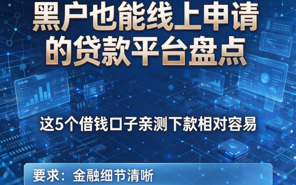 黑户也能线上申请的贷款平台盘点,这5个借钱口子亲测下款相对容易