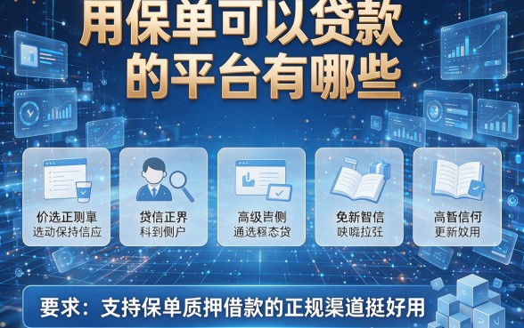 用保单可以贷款的平台有哪些,盘点五个支持保单质押借款的正规渠道挺好用
