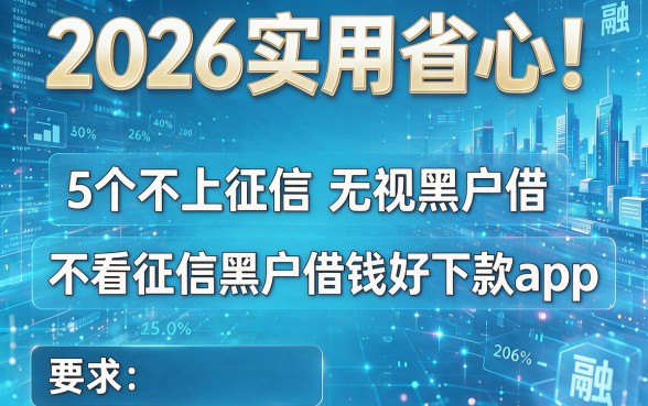 2026实用省心!5个不上征信无视黑户借、不看征信黑户借钱好下款app