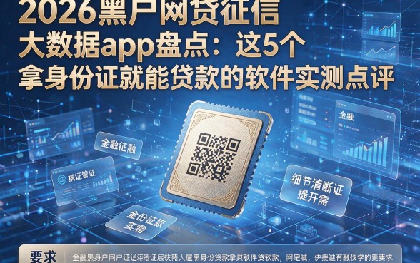 2026黑户网贷征信大数据app盘点：这5个拿身份证就能贷款的软件实测点评