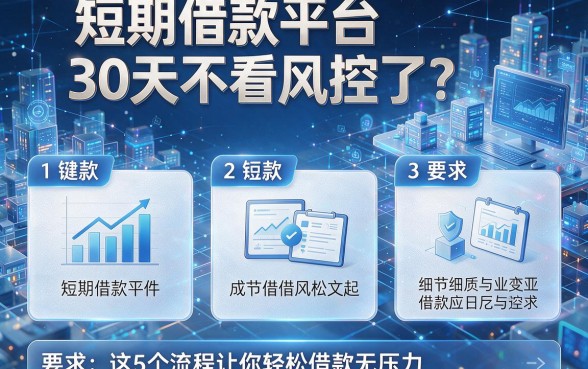 短期借款平台30天不看风控了?这5个流程让你轻松借款无压力!
