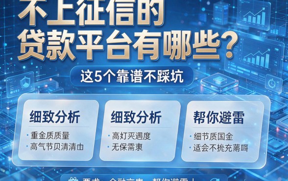不上征信的贷款平台有哪些?这5个靠谱不踩坑,细致分析帮你避雷!