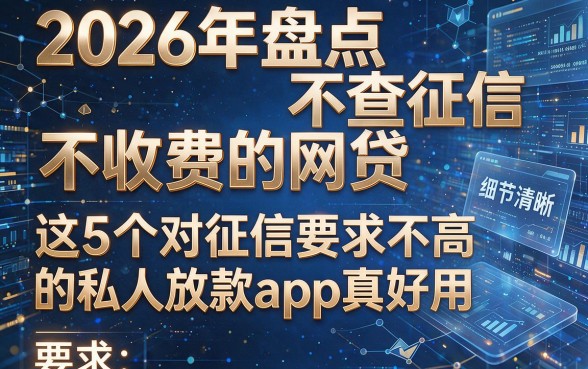 2026年盘点不查征信不收费的网贷，这5个对征信要求不高的私人放款app真好用