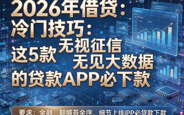 2026年借贷冷门技巧：这5款无视征信无视大数据的贷款APP必下款