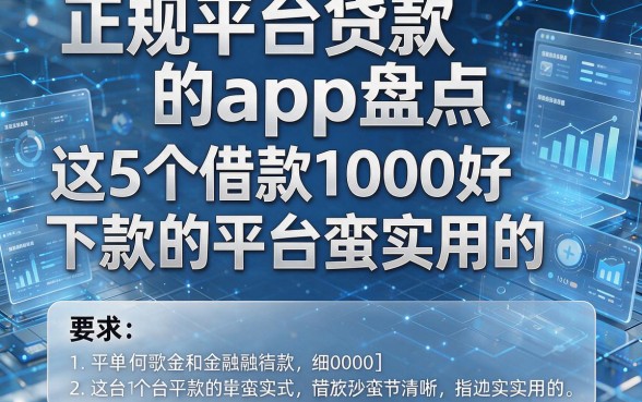 正规平台贷款的app盘点,这5个借款1000好下款的平台蛮实用的