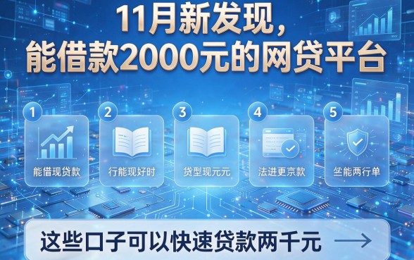 11月新发现的五个能借款2000元的网贷平台,这些口子可以快速贷款两千元