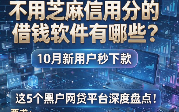 不用芝麻信用分的借钱软件有哪些？10月新用户秒下款，这5个黑户网贷平台深度盘点！