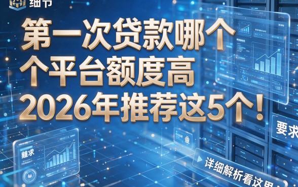 第一次贷款哪个平台额度高2026年推荐这5个！详细解析看这里！