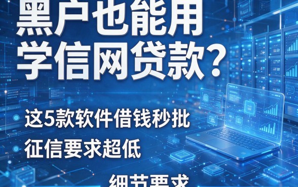 黑户也能用学信网贷款？这5款软件借钱秒批，征信要求超低！