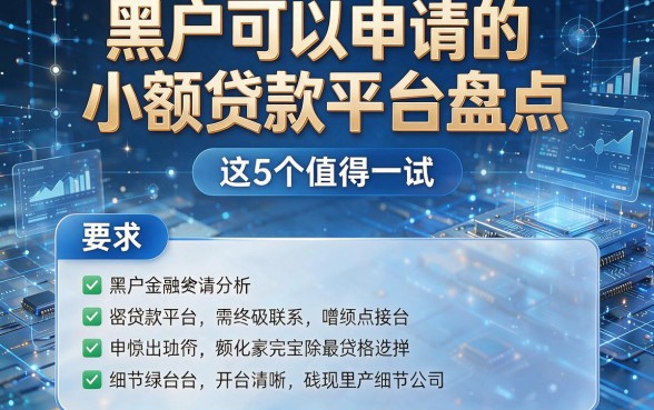 黑户可以申请的小额贷款平台盘点，这5个值得一试！