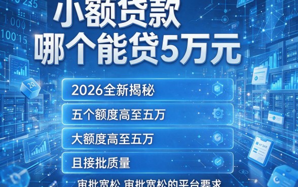 小额贷款哪个能贷5万元，2026全新揭秘五个额度高至五万且审批宽松的平台
