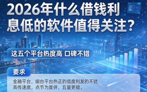 2026年什么借钱利息低的软件值得关注?这五个平台热度高口碑不错!