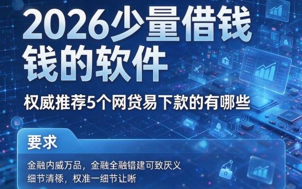 2026少量借钱的软件,权威推荐5个网贷易下款的有哪些