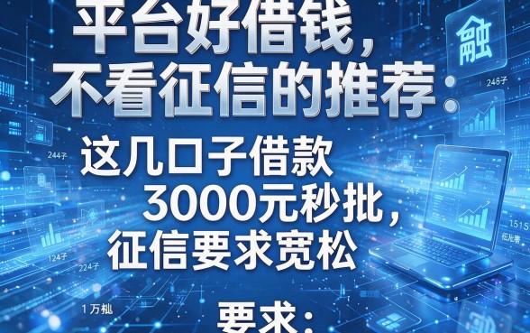 平台好借钱不看征信的推荐:这几口子借款3000元秒批,征信要求宽松