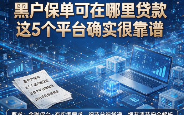 黑户保单可在哪里贷款这5个平台确实很靠谱,本篇为您详细解析!