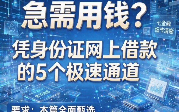 急需用钱?凭身份证网上借款的5个极速通道,本篇全面甄选!