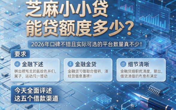 芝麻小贷能贷额度多少?2026年口碑不错且实际可选的平台数量真不少!今天全面评述这五个借款渠道!