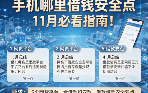 手机哪里借钱安全点11月必看指南!本文总结5个网贷平台借款安全要点