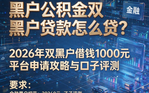 黑户公积金双黑户贷款怎么贷?2026年双黑户借钱1000元平台申请攻略与口子评测