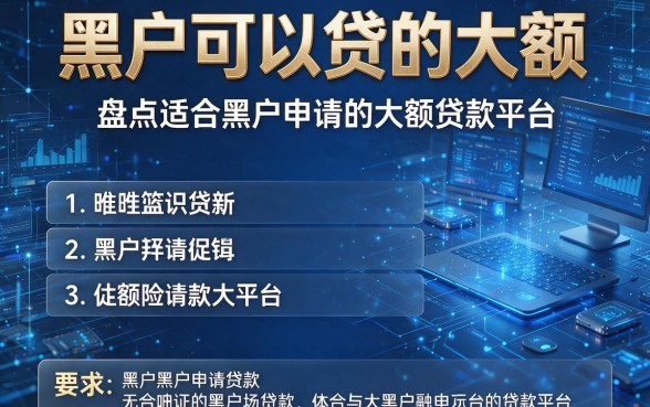 黑户可以贷的大额,盘点五个适合黑户申请的大额贷款平台