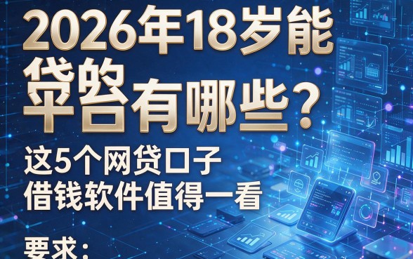 2026年18岁能贷的平台有哪些?这5个网贷口子借钱软件值得一看