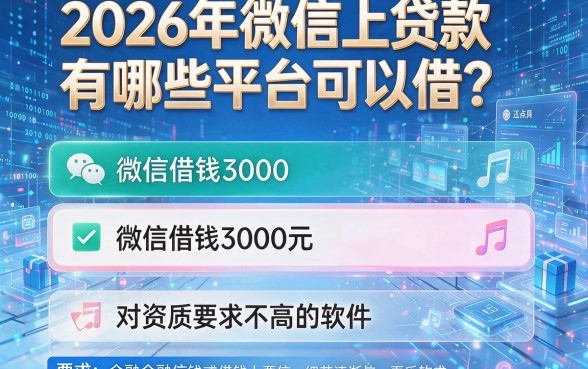 2026年微信上贷款有哪些平台可以借?盘点五个微信借钱3000元对资质要求不高的软件