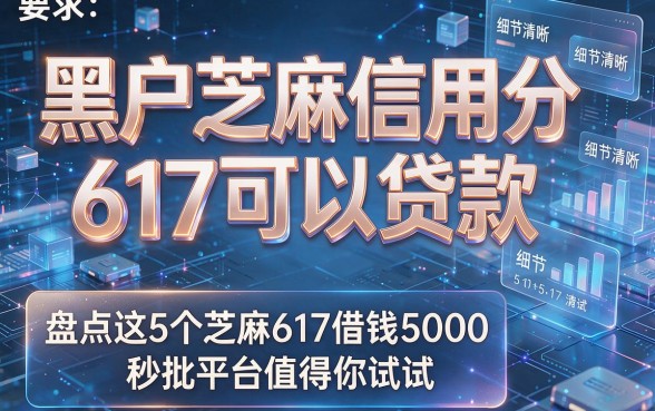 黑户芝麻信用分617可以贷款，盘点这5个芝麻617借钱5000秒批平台值得你试试