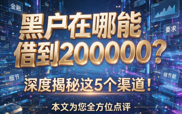黑户在哪能借到200000?深度揭秘这5个渠道!本文为您全方位点评!