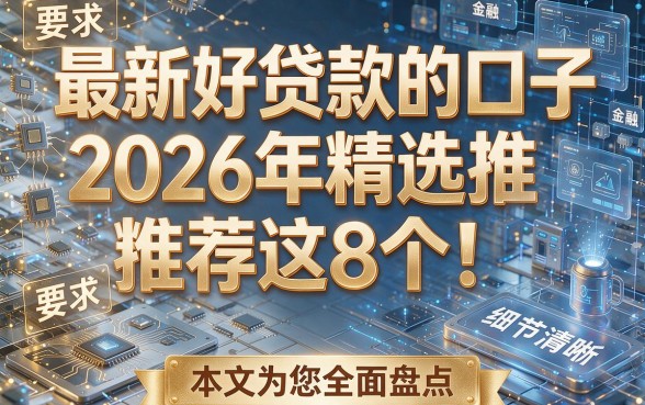 最新好贷款的口子2026年精选推荐这8个!本文为您全面盘点!