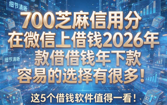 700芝麻信用分在微信上借钱2026年下款容易的选择有很多!这5个借钱软件值得一看!