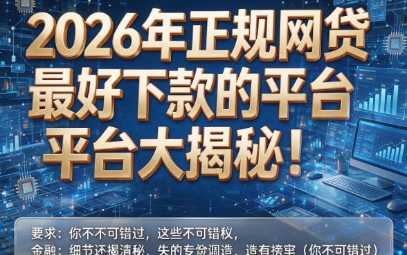 2026年正规网贷最好下款的平台大揭秘!这份榜单你不可错过!