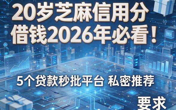 20岁芝麻信用分借钱2026年必看！5个贷款秒批平台私密推荐