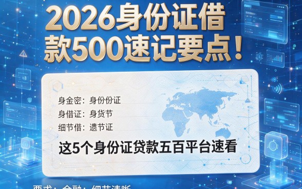 2026身份证借款500速记要点!这5个身份证贷款五百平台速看