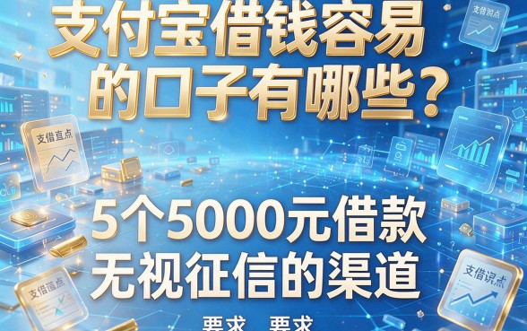 支付宝借钱容易的口子有哪些?盘点5个5000元借款无视征信的渠道