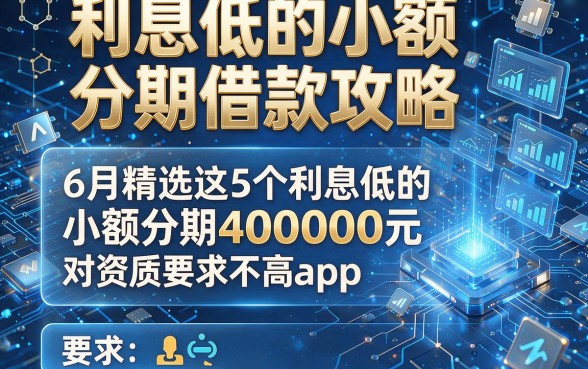 利息低的小额分期借款攻略,6月精选这5个利息低的小额分期40000元对资质要求不高app