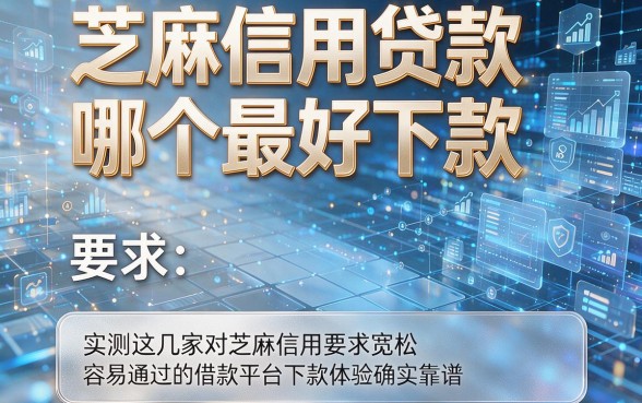 芝麻信用贷款哪个最好下款,实测这几家对芝麻信用要求宽松且容易通过的借款平台下款体验确实靠谱