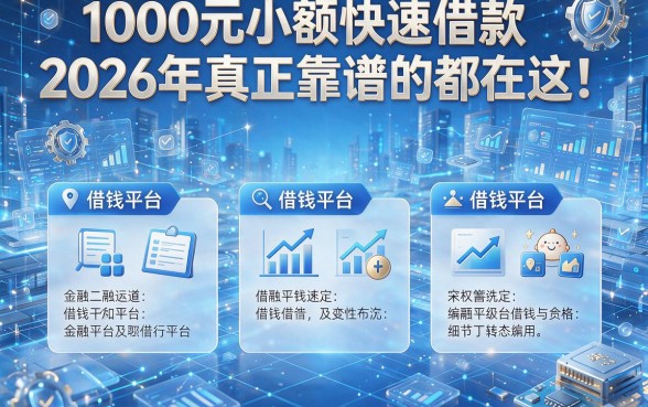 1000元小额快速借款2026年真正靠谱的都在这!,本篇精选这5个借钱平台!