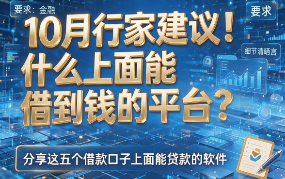 10月行家建议!什么上面能借到钱的平台?分享这五个借款口子上面能贷款的软件