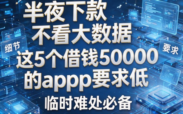半夜下款不看大数据,这5个借钱50000的app要求低,临时难处必备