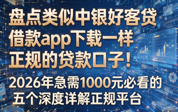 为您撰写的标题如下:盘点类似中银好客贷借款app下载一样正规的贷款口子!2026年急需1000元必看的五个深度详解正规平台