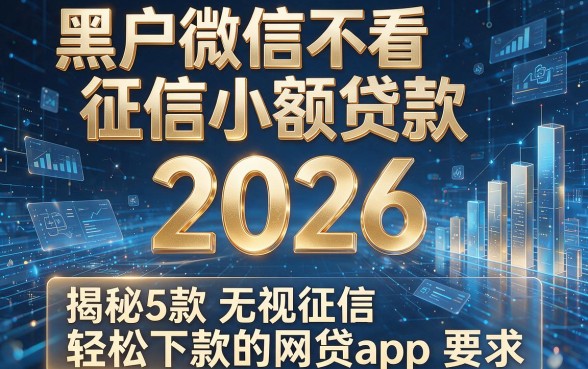 黑户微信不看征信小额贷款 2026,揭秘5款无视征信轻松下款的网贷app