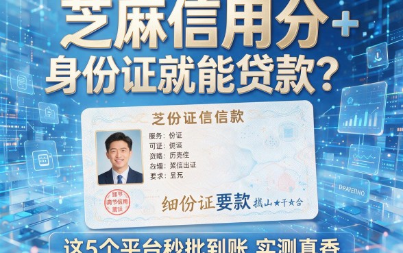 芝麻信用分+身份证就能贷款?这5个平台秒批到账,实测真香!