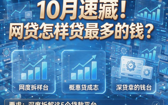 10月速藏！网贷怎样贷最多的钱？深度拆解这5个贷款平台