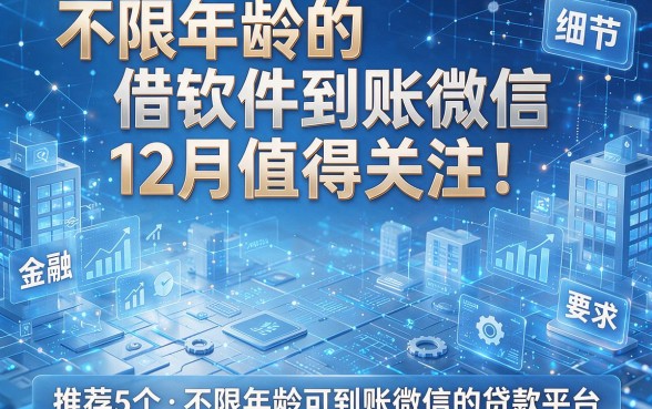 不限年龄的借钱软件到账微信12月值得关注!推荐5个不限年龄可到账微信的贷款平台