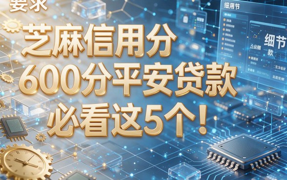 芝麻信用分600分平安贷款必看这5个!本文为您详细盘点!