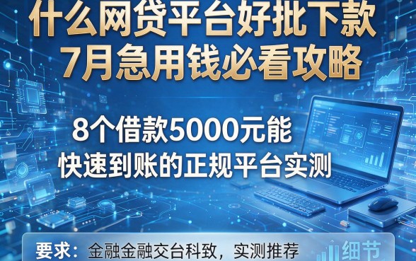 什么网贷平台好批下款7月急用钱必看攻略,这8个借款5000元能快速到账的正规平台实测推荐