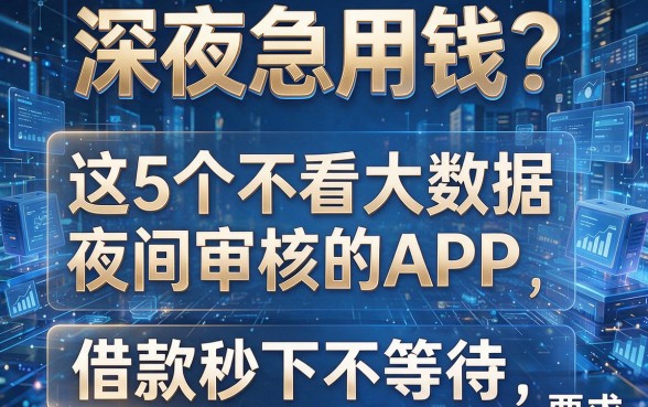 深夜急用钱?这5个不看大数据夜间审核的APP,借款秒下不等待!