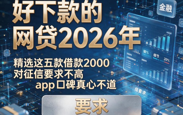 好下款的网贷2026年，精选这五款借款2000对征信要求不高app口碑真心不错