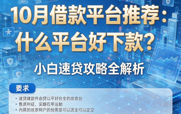 10月借款平台推荐：什么平台好下款？小白速贷攻略全解析！
