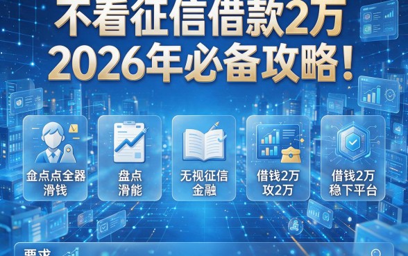 不看征信借款2万2026年必备攻略！盘点五个无视征信借钱2万稳下平台